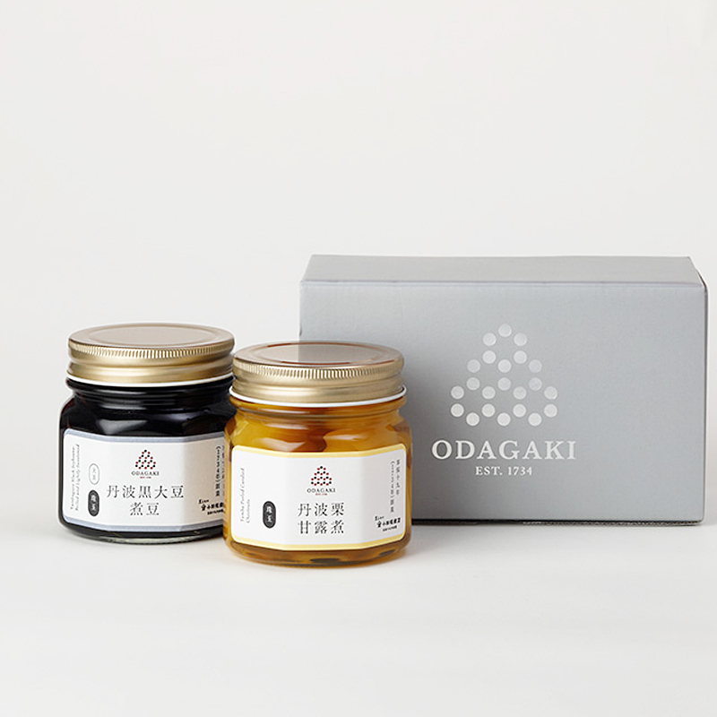 中ビン詰め合わせ 2本入り(黒大豆煮豆1本、栗甘露煮1本)