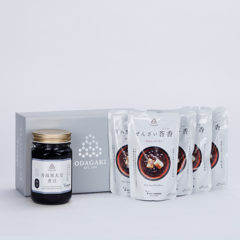 丹波黒大豆煮豆とぜんざい荅香の詰め合わせ(化粧箱入り)
